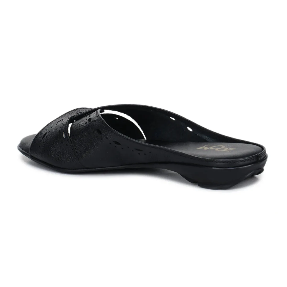 Sophisticated Women's Leather Slippers L 615 with Brogue Design