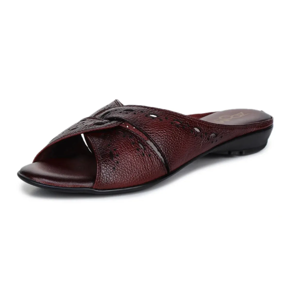 Sophisticated Women's Leather Slippers L 615 with Brogue Design