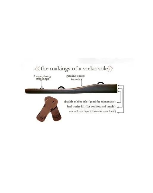 Sseko Brown Leather Ribbon Sandals
