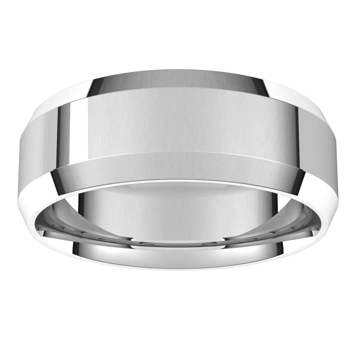 Sterling Silver 7 mm Beveled Edge Comfort Fit Light Band
