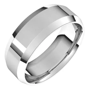 Sterling Silver 7 mm Beveled Edge Comfort Fit Light Band