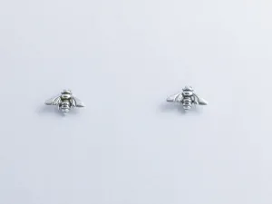 Sterling Silver & Surgical Steel tiny bee stud earrings- insects, bees, apiary