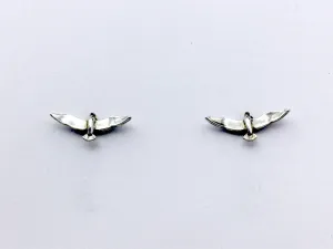 Sterling Silver and Surgical Steel seagull stud earrings-shore bird, birds, gull