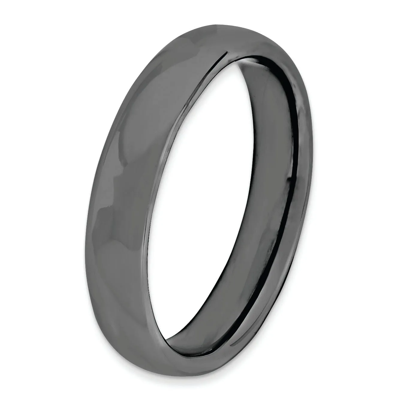 Sterling Silver Black-Plated Polished Ring
