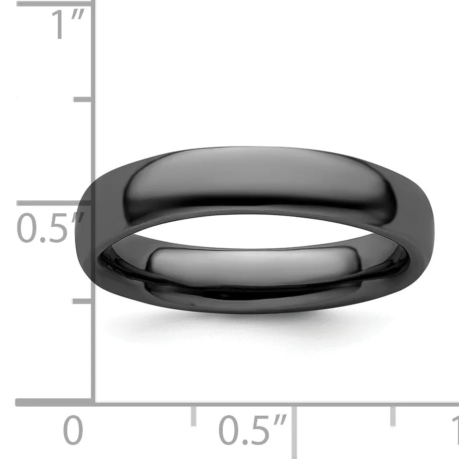 Sterling Silver Black-Plated Polished Ring
