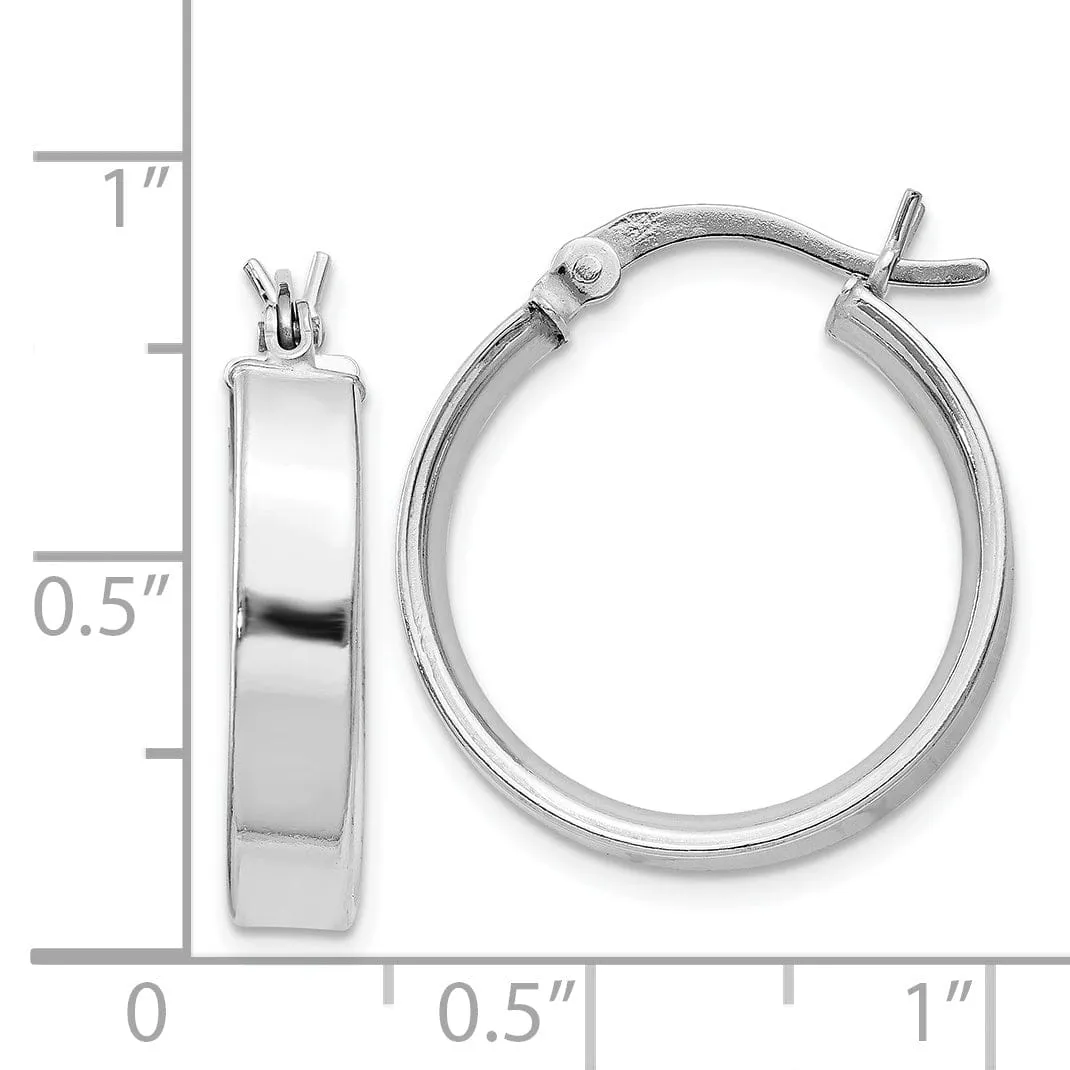 Sterling Silver Polished Finish Hinged Earrings
