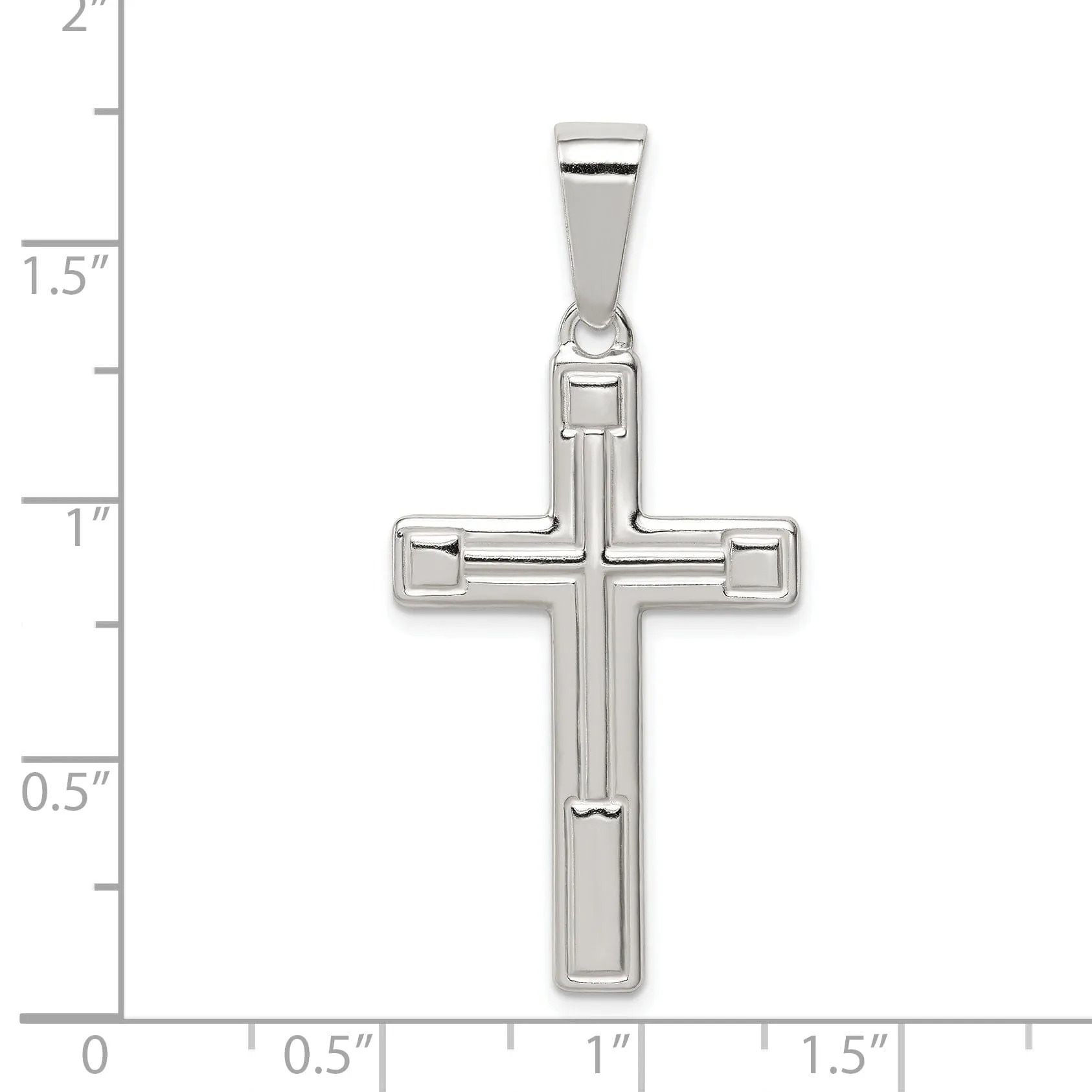 Sterling Silver Polished Latin Cross Pendant