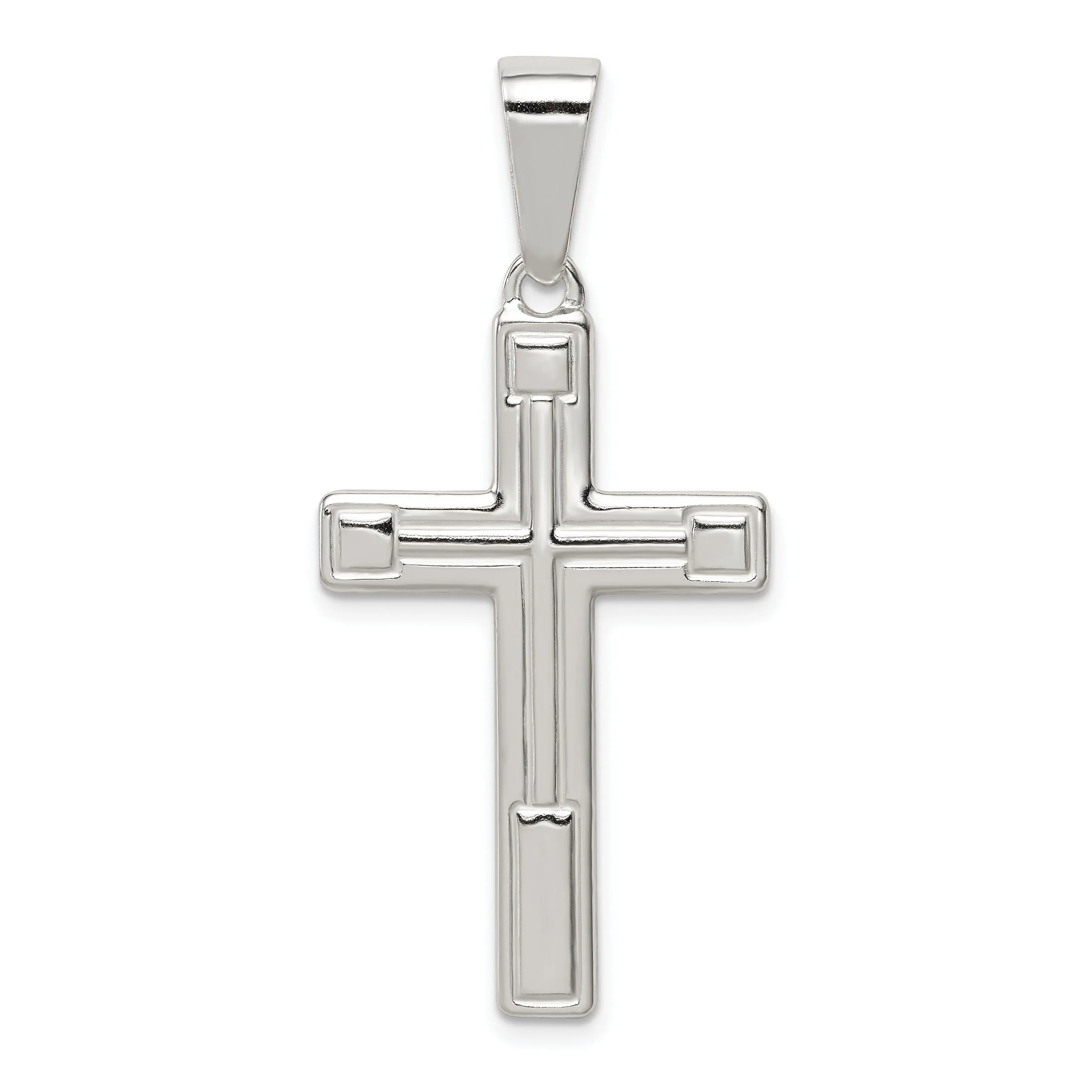 Sterling Silver Polished Latin Cross Pendant