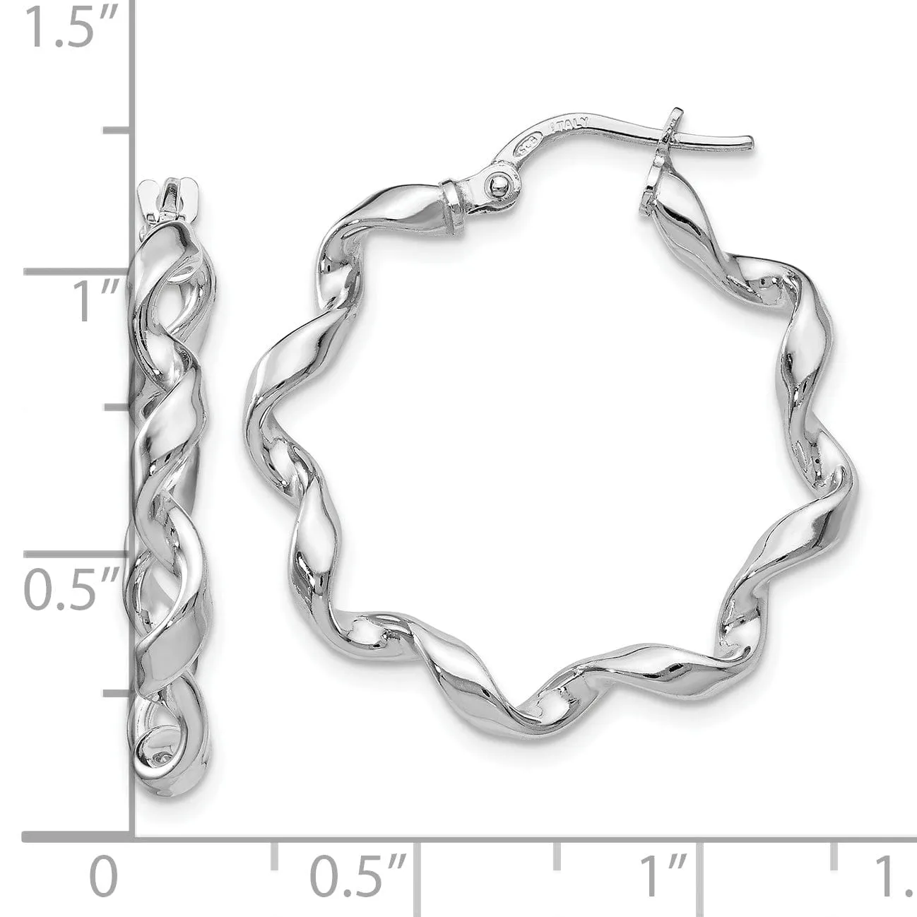 Sterling Silver Polished Twisted Hoop Earrings