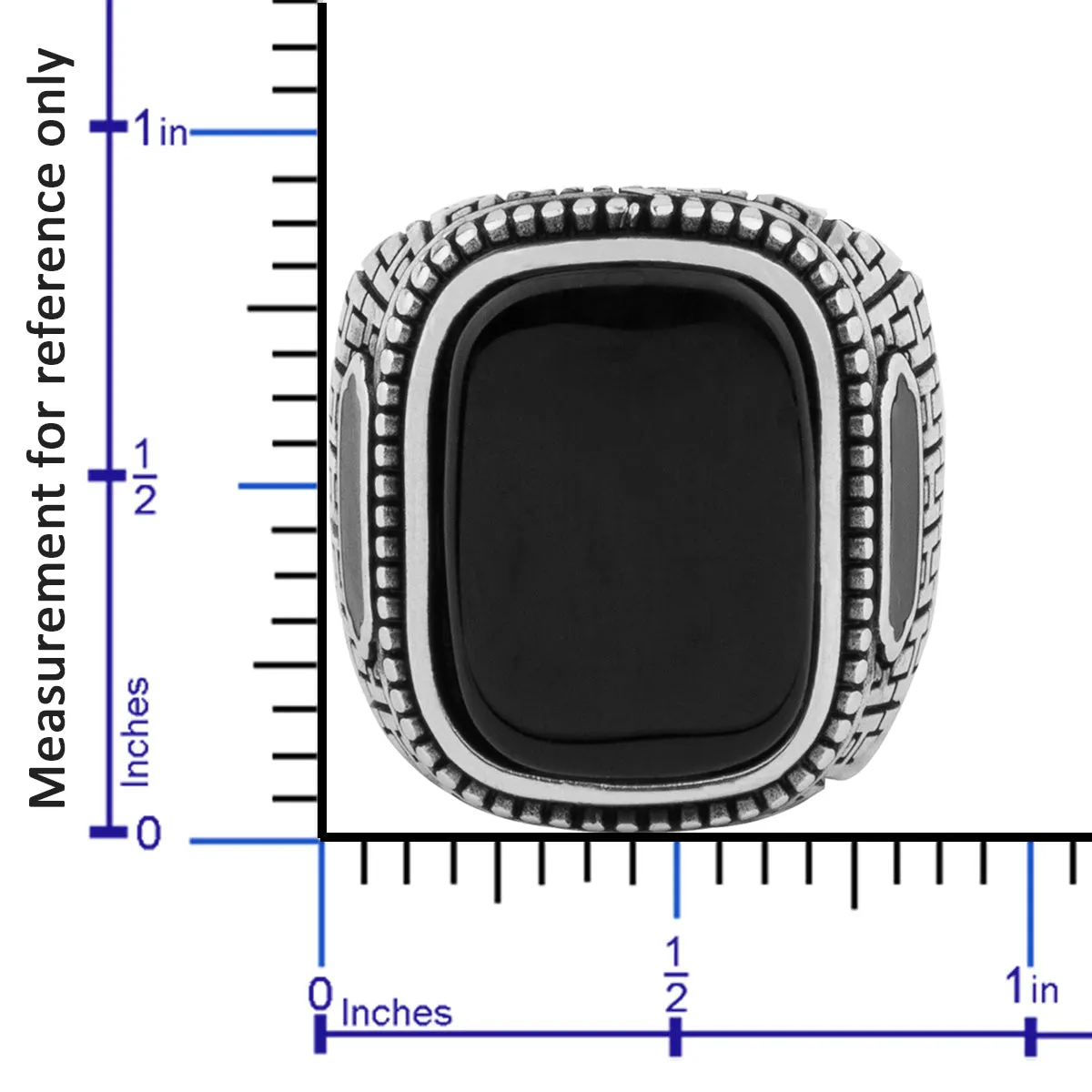 Sterling Silver Statement Ring with Large Curved Polished Black Onyx Gemstone