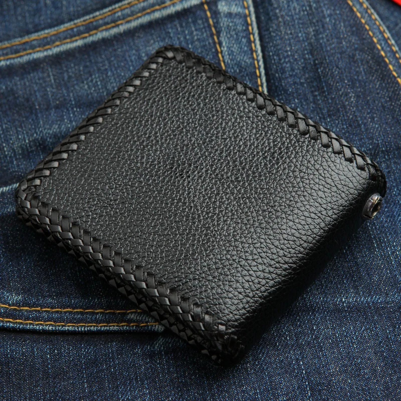 Stingray Leather Black Cross Biker Wallet