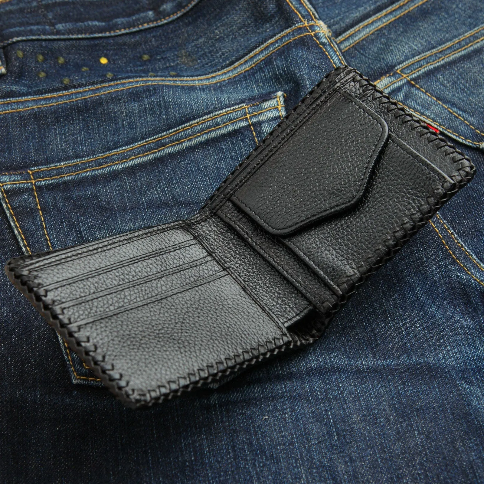 Stingray Leather Black Cross Biker Wallet