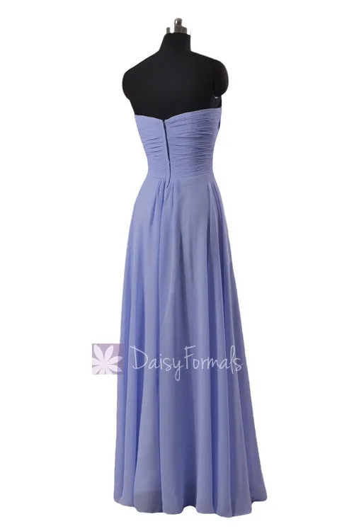 Strapless Chiffon Bridesmaid Dress Light Green Party Wears Evening Gown(BM2442L)