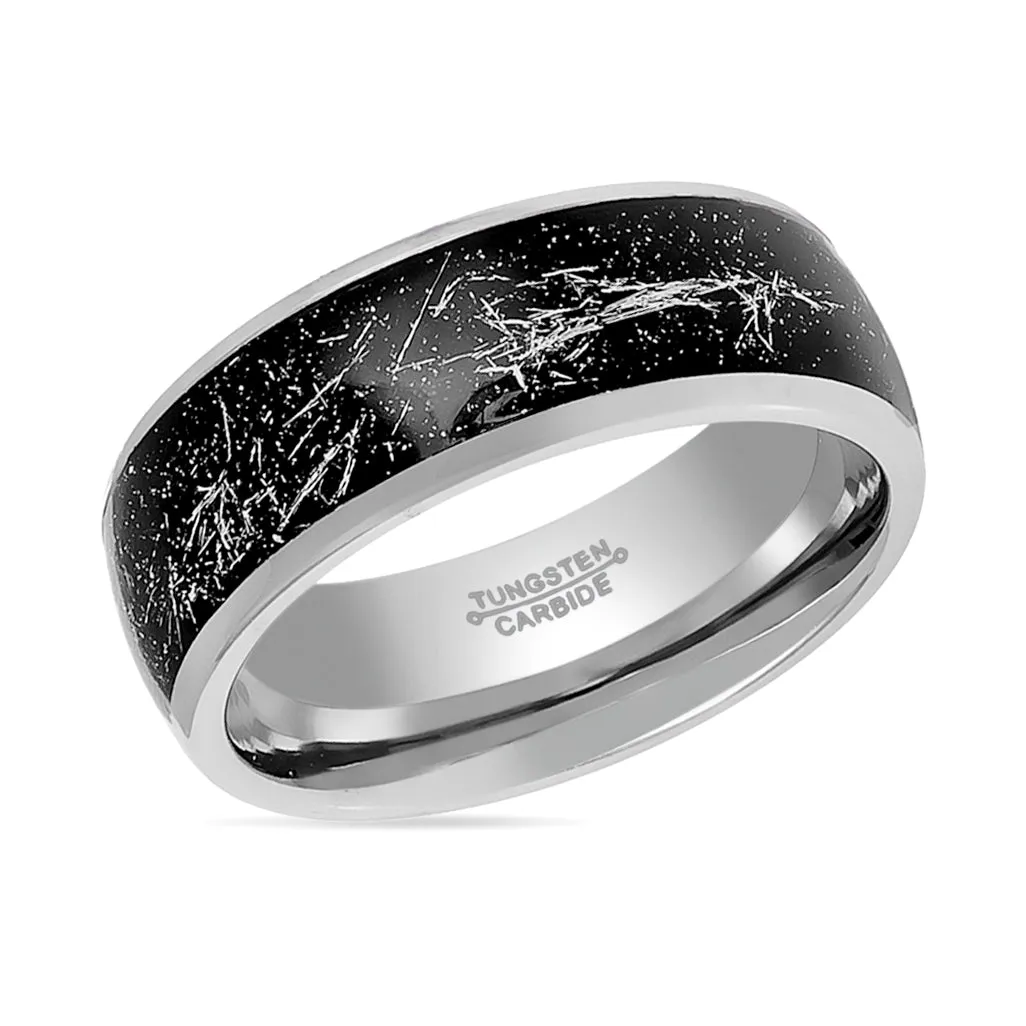 TATUM | Tungsten Ring Metallic Shavings Inlay