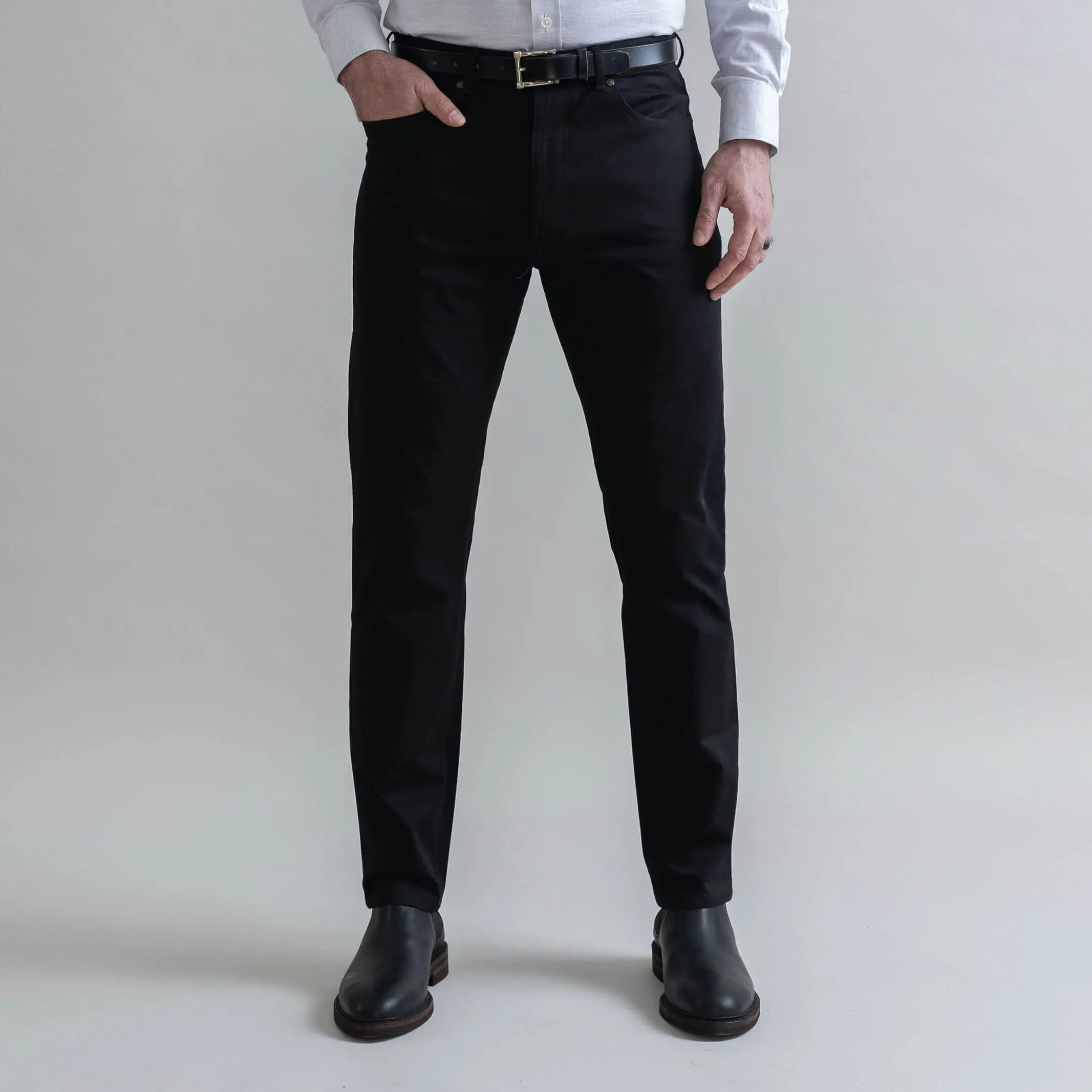 The Black Stretch Canvas Franklin 5 Pocket Custom Pant