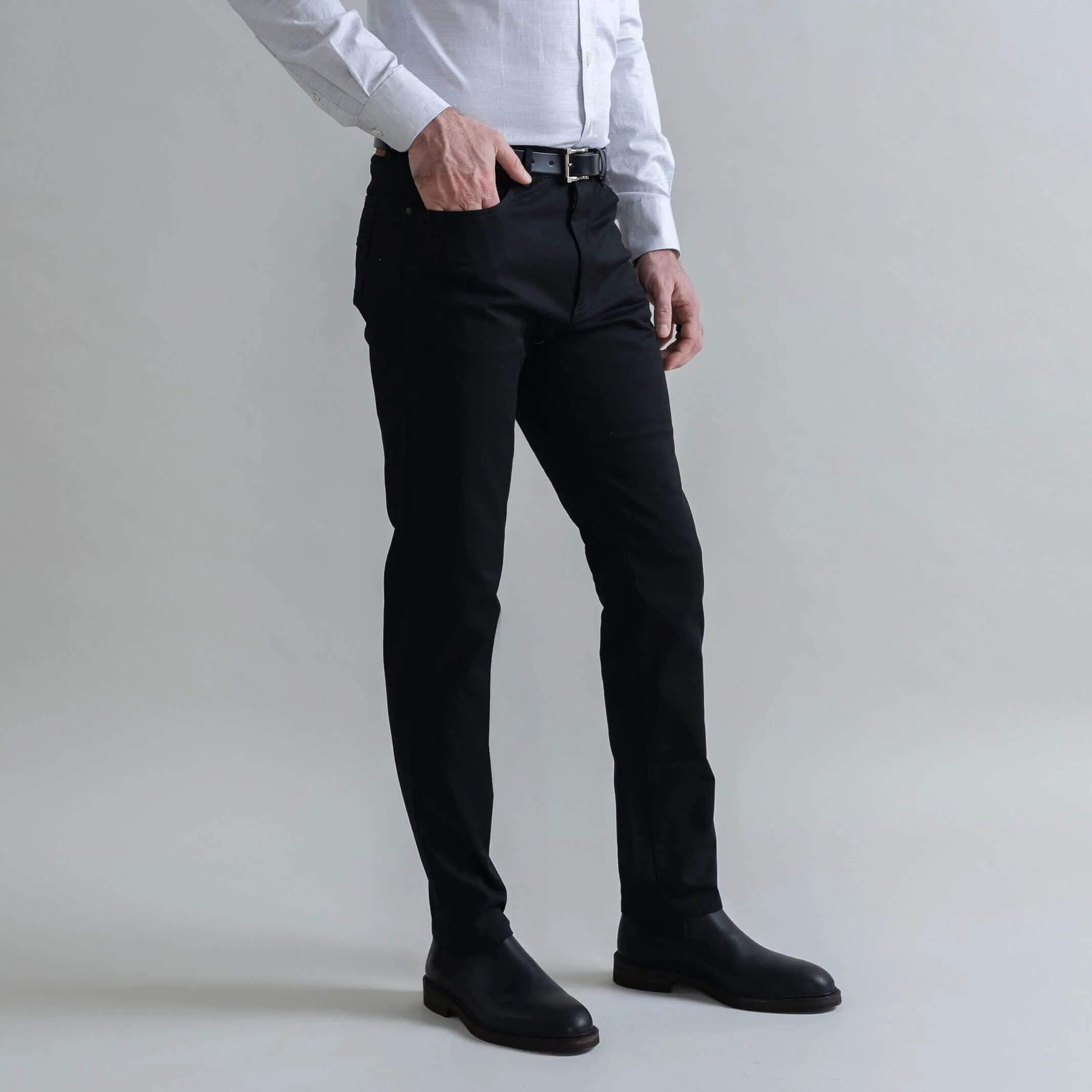 The Black Stretch Canvas Franklin 5 Pocket Custom Pant