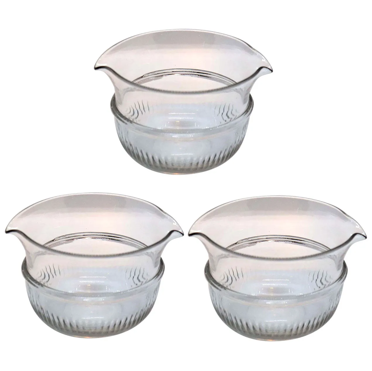 Three English Georgian Glass Double-Lip Wine Rinsers
