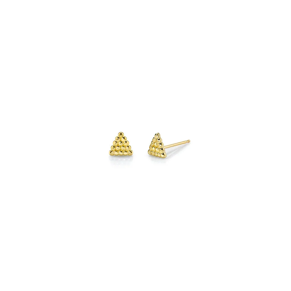 Tiny Beaded Triangle Studs