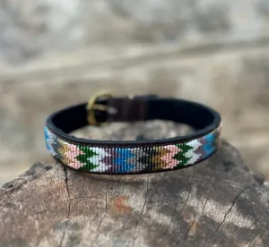 Tribal Maasai Beaded Leather Dog Collar
