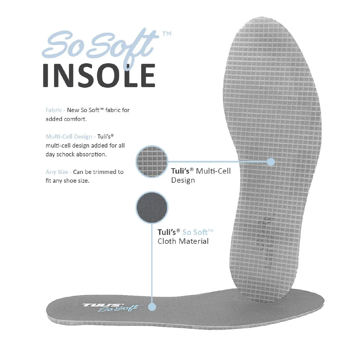 TULI'S SO SOFT INSOLES - FULL FOOT CUSHION - OSFA