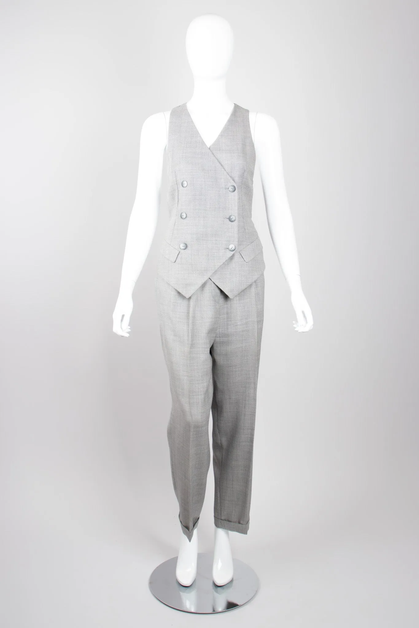 Tweed Vest & Pant Suit Set