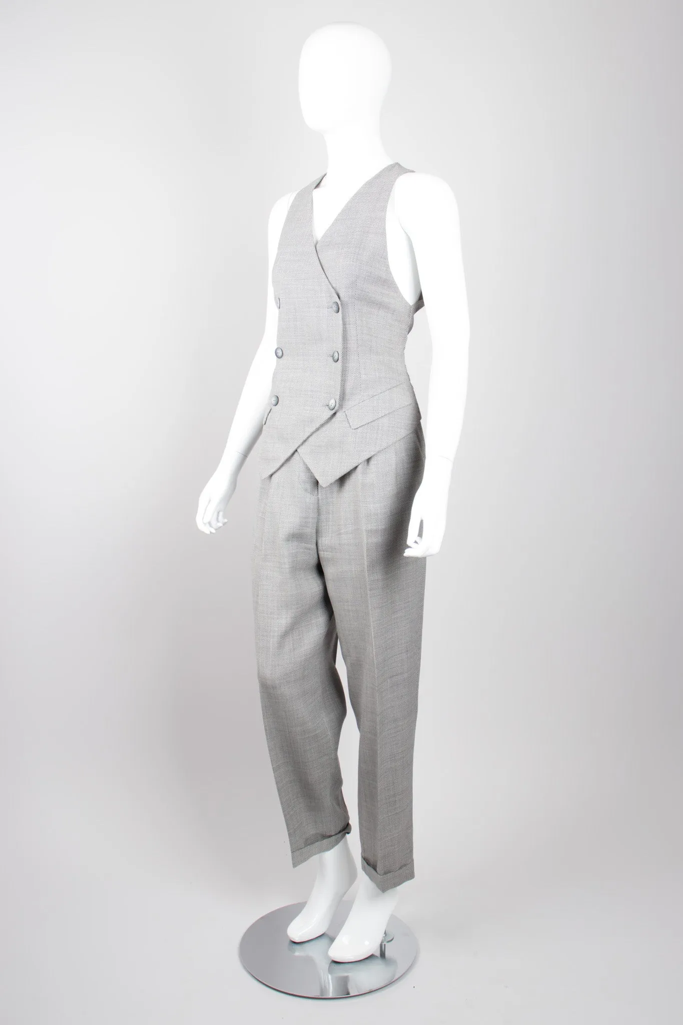 Tweed Vest & Pant Suit Set