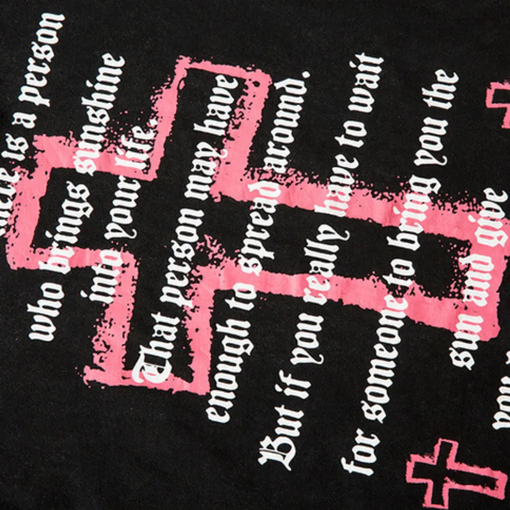 Vintage Cross Print Oversize T-shirt