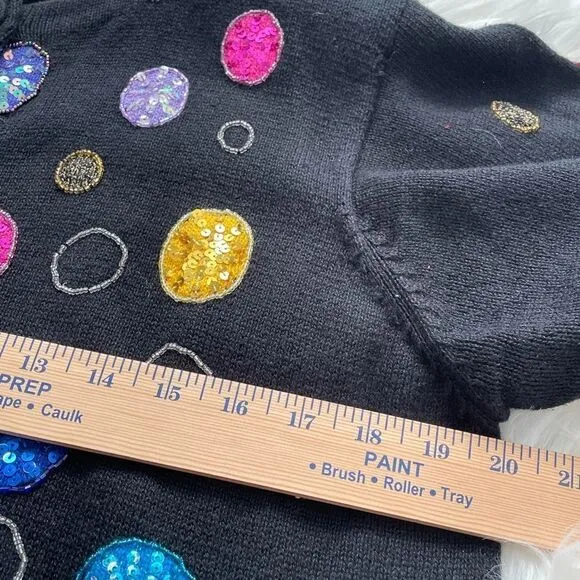 vintage jane’s closet beaded Embroidered cardigan size L