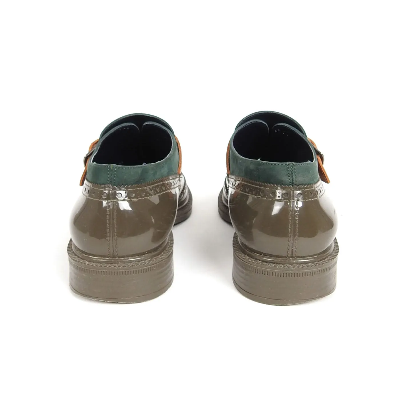 Vivienne Westwood Green Rubber Monk Strap Brogue Size 42 (US 9)