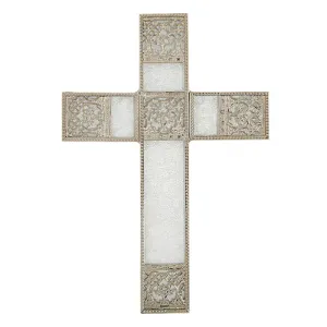 Wall Cross - Decorative Silver Colored Wall Cross - Home Decor