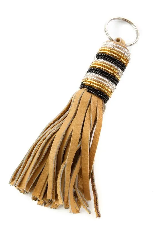 Wayfarer Beaded Tassel Keyring