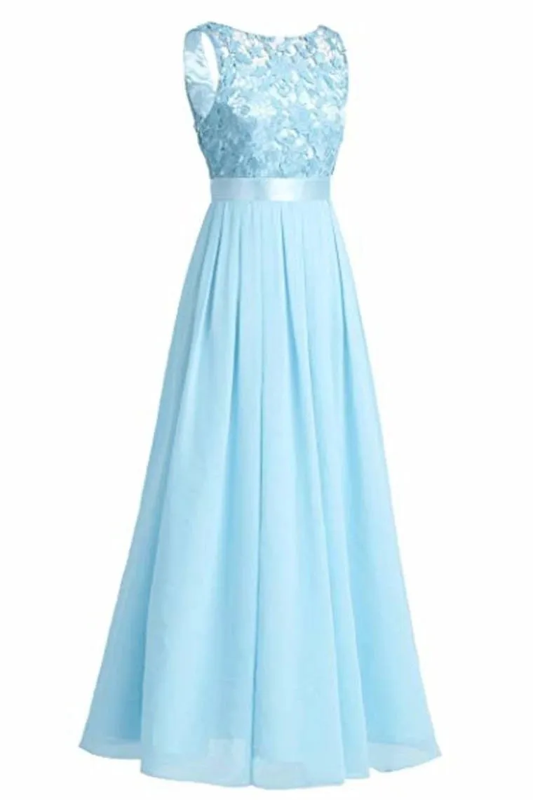 Wedding Bridesmaid Dress Chiffon Lace Elegant Floor Length (BMA20101)
