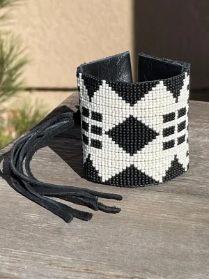 Western Beaded Leather Cuff