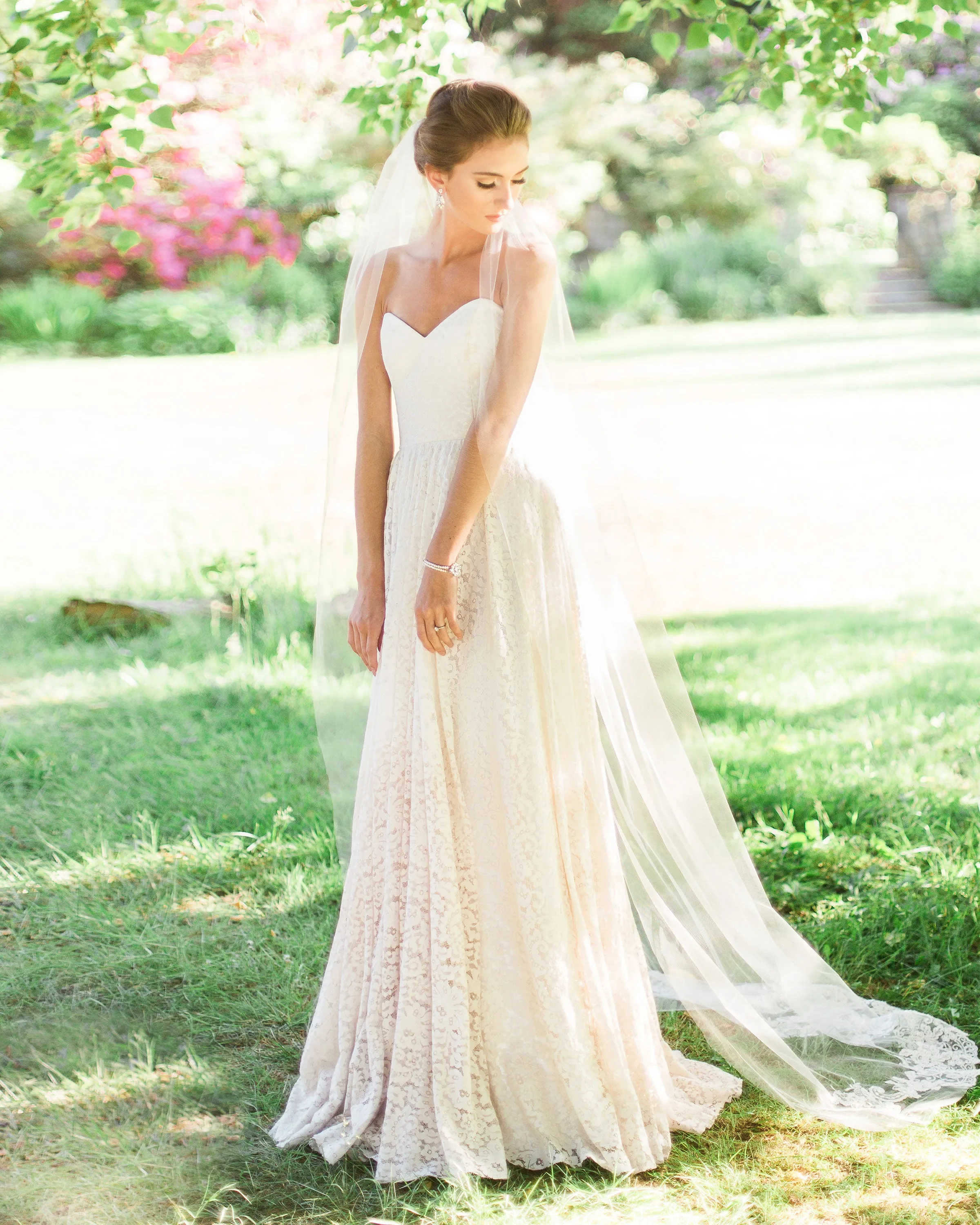 Whispering Roses Beaded Lace Veil