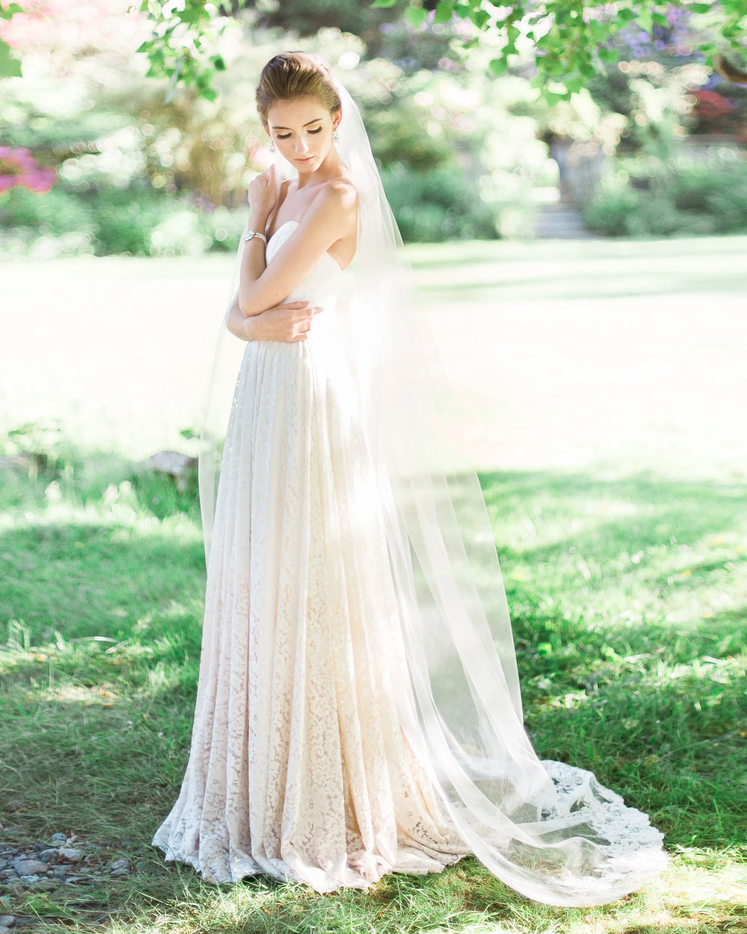 Whispering Roses Beaded Lace Veil
