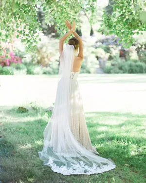 Whispering Roses Beaded Lace Veil