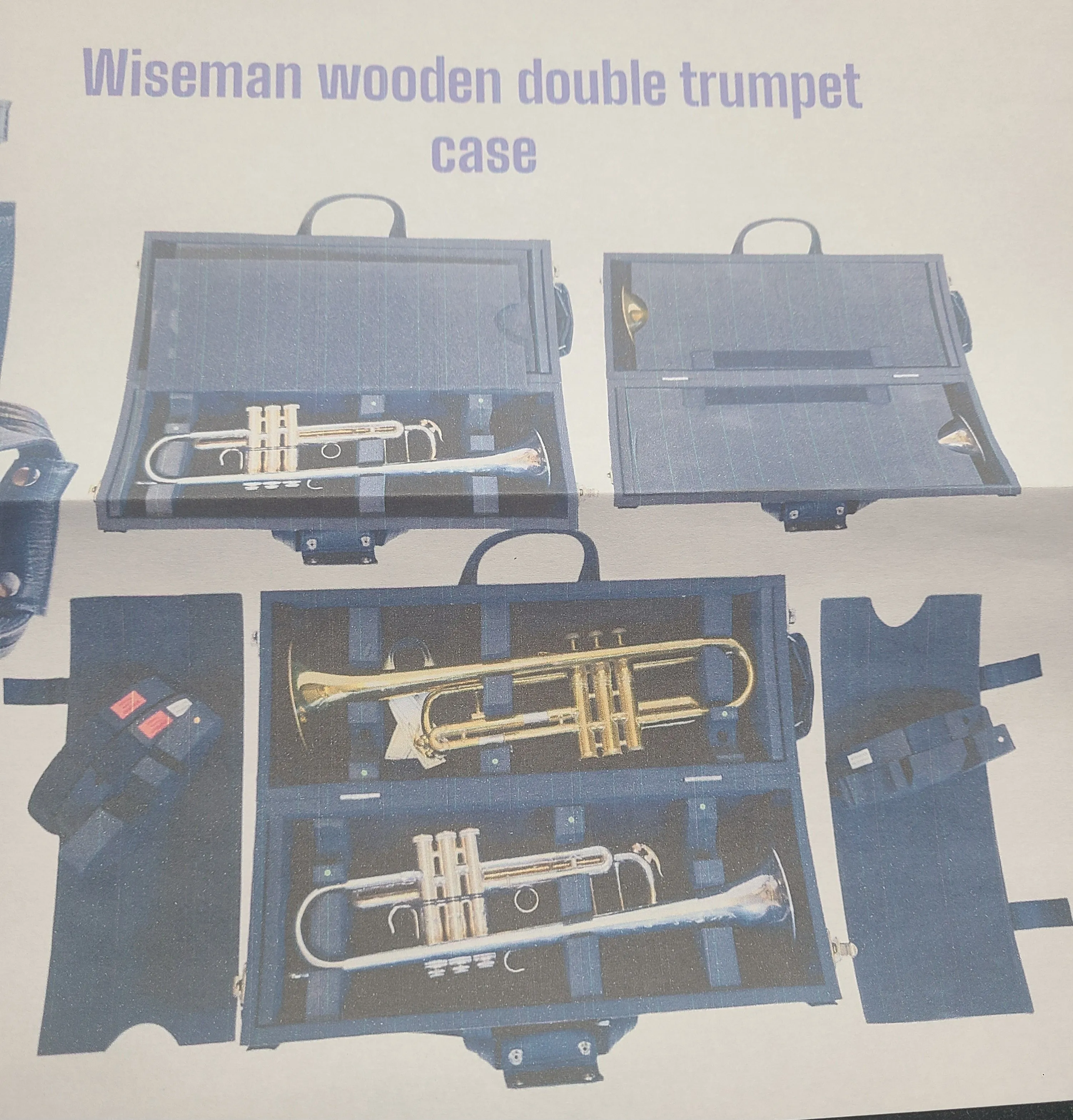 Wiseman Wooden Double Trumpet Case, Oak