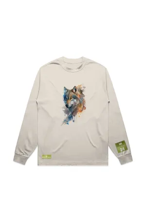 WOLFPACK UNLTD L/S GRAPHIC TEE | BLUE PALE MOON |ECRU BEIGE