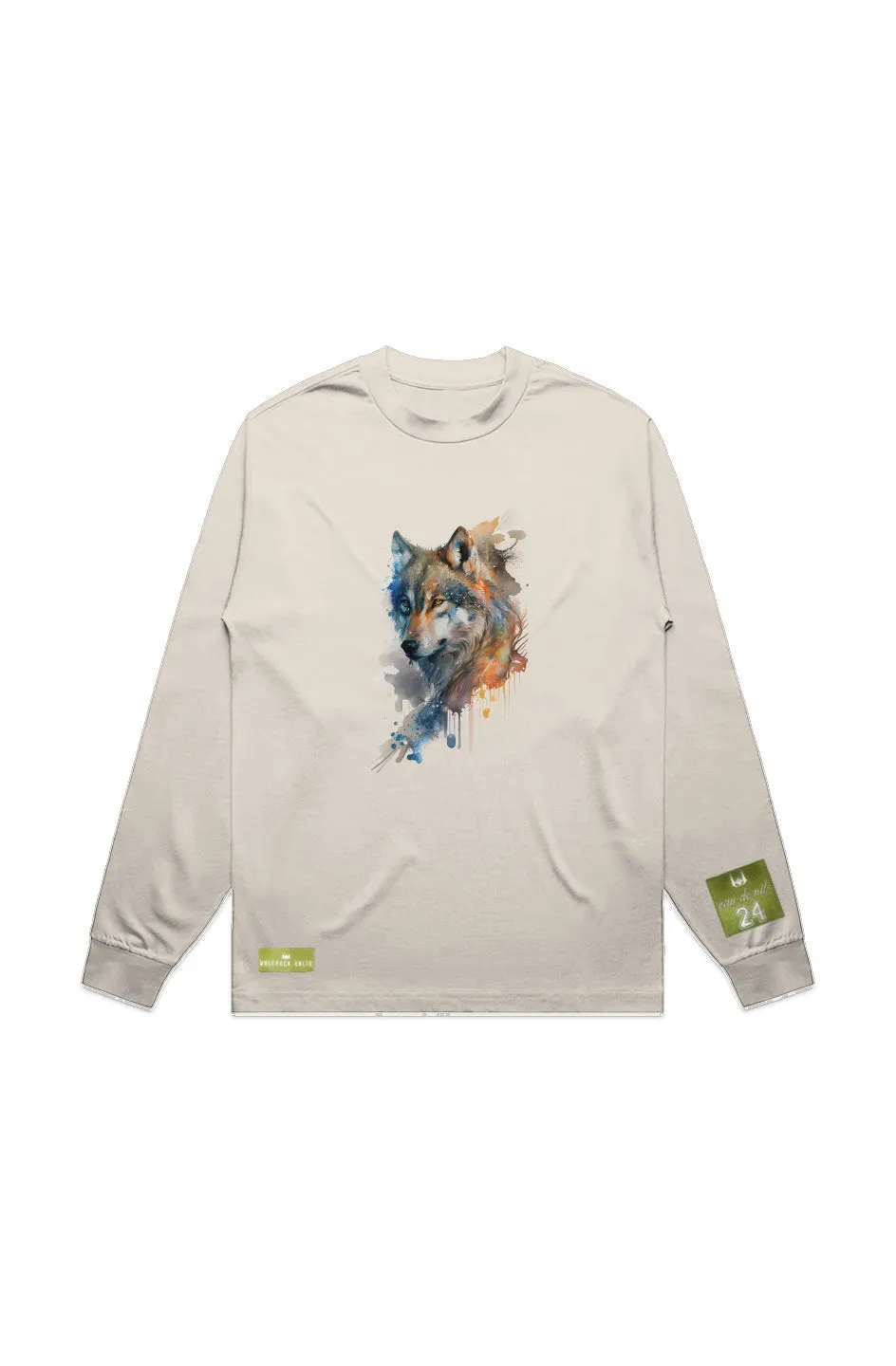 WOLFPACK UNLTD L/S GRAPHIC TEE | BLUE PALE MOON |ECRU BEIGE