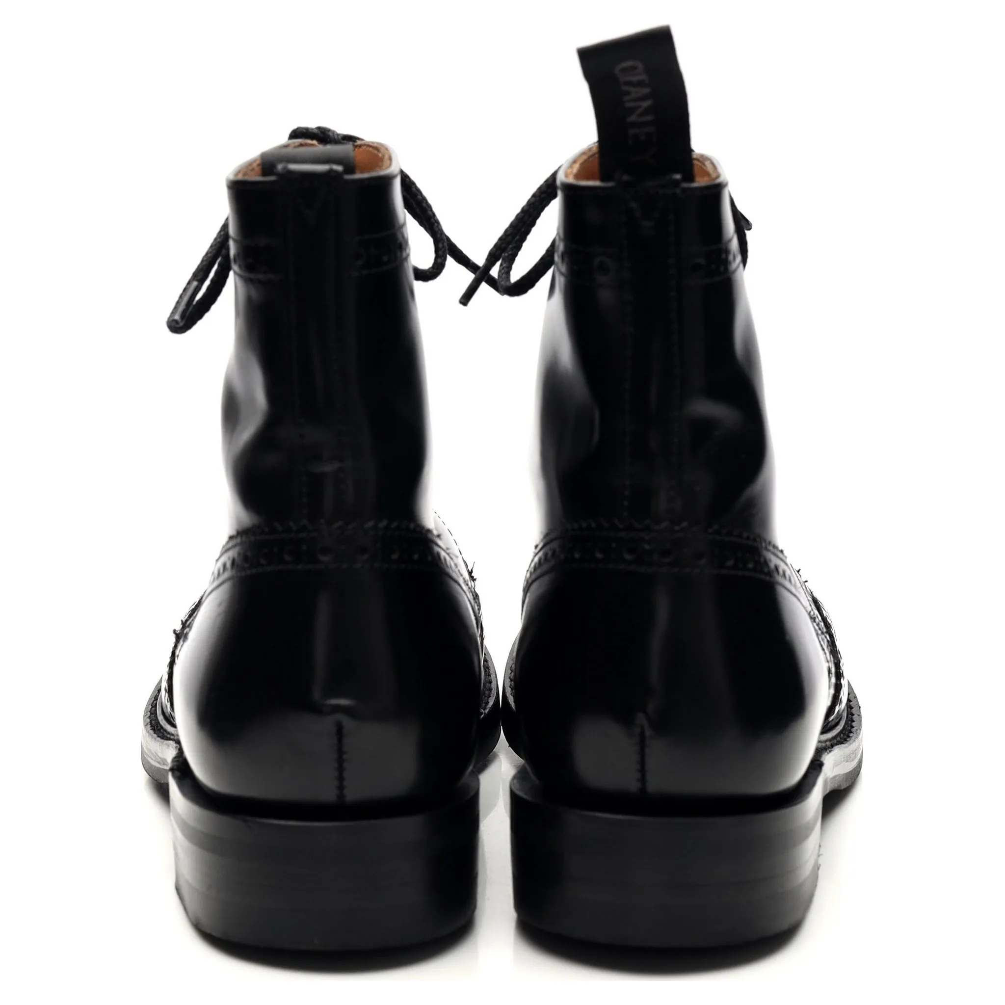 Women's 'Olivia' Black Leather Boots Brogues UK 6 D