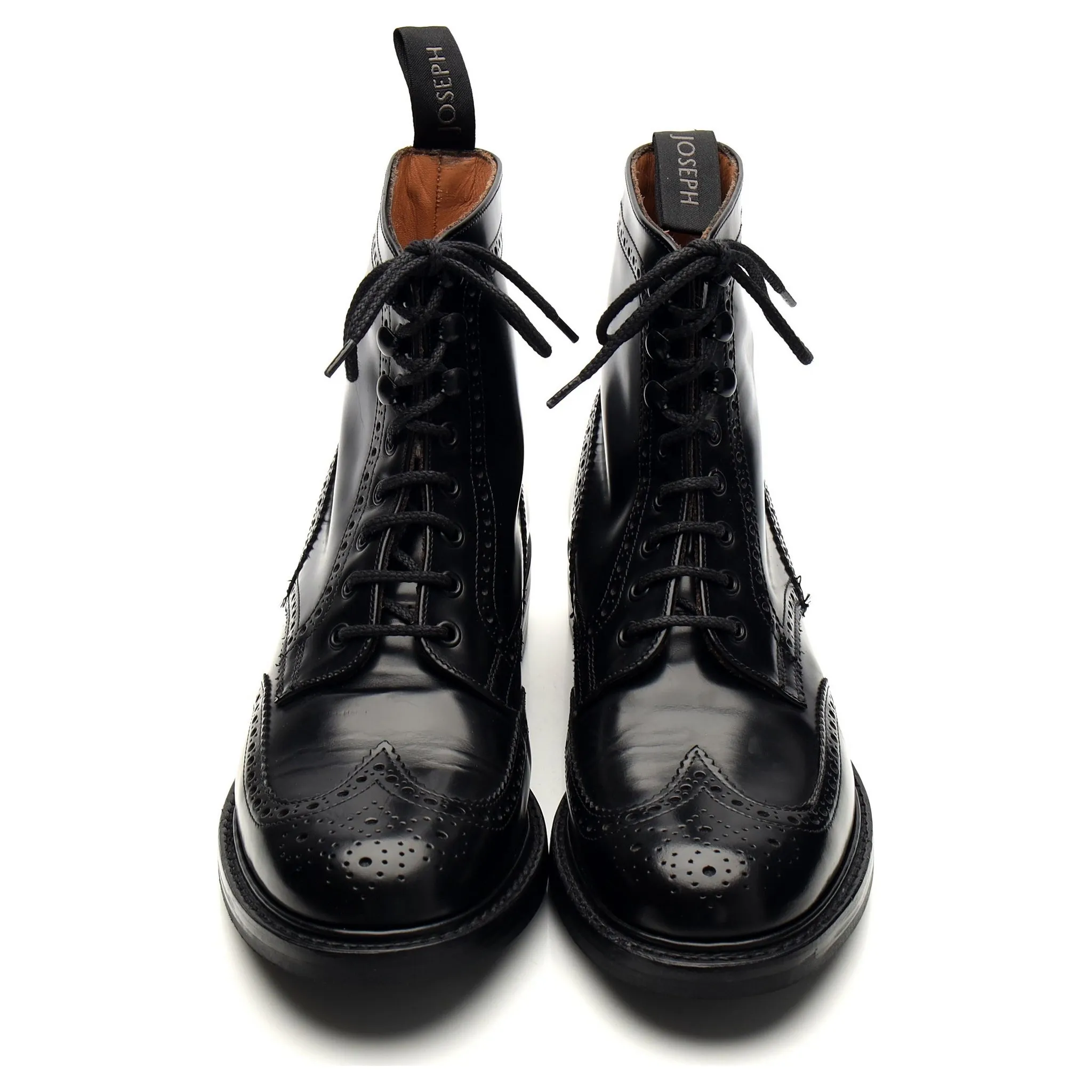 Women's 'Olivia' Black Leather Boots Brogues UK 6 D