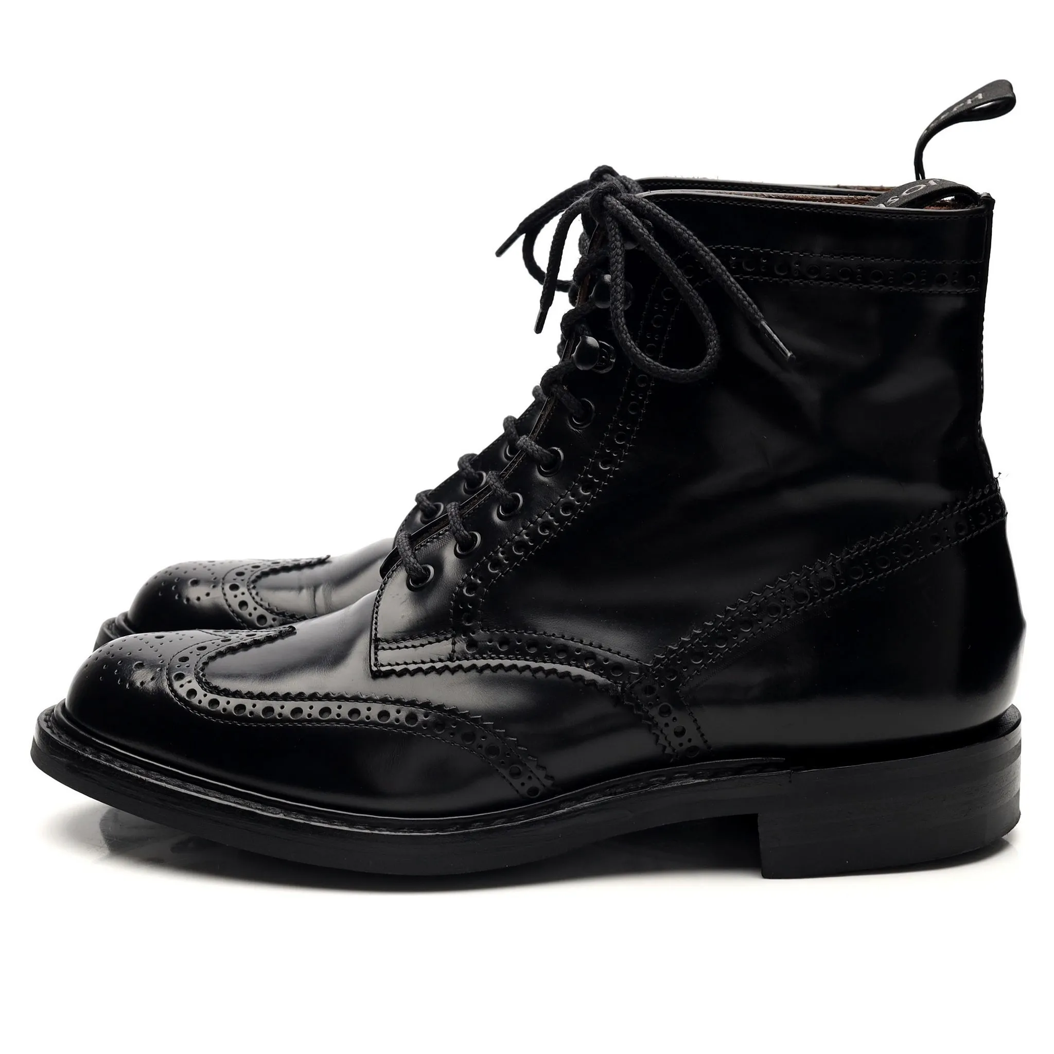 Women's 'Olivia' Black Leather Boots Brogues UK 6 D