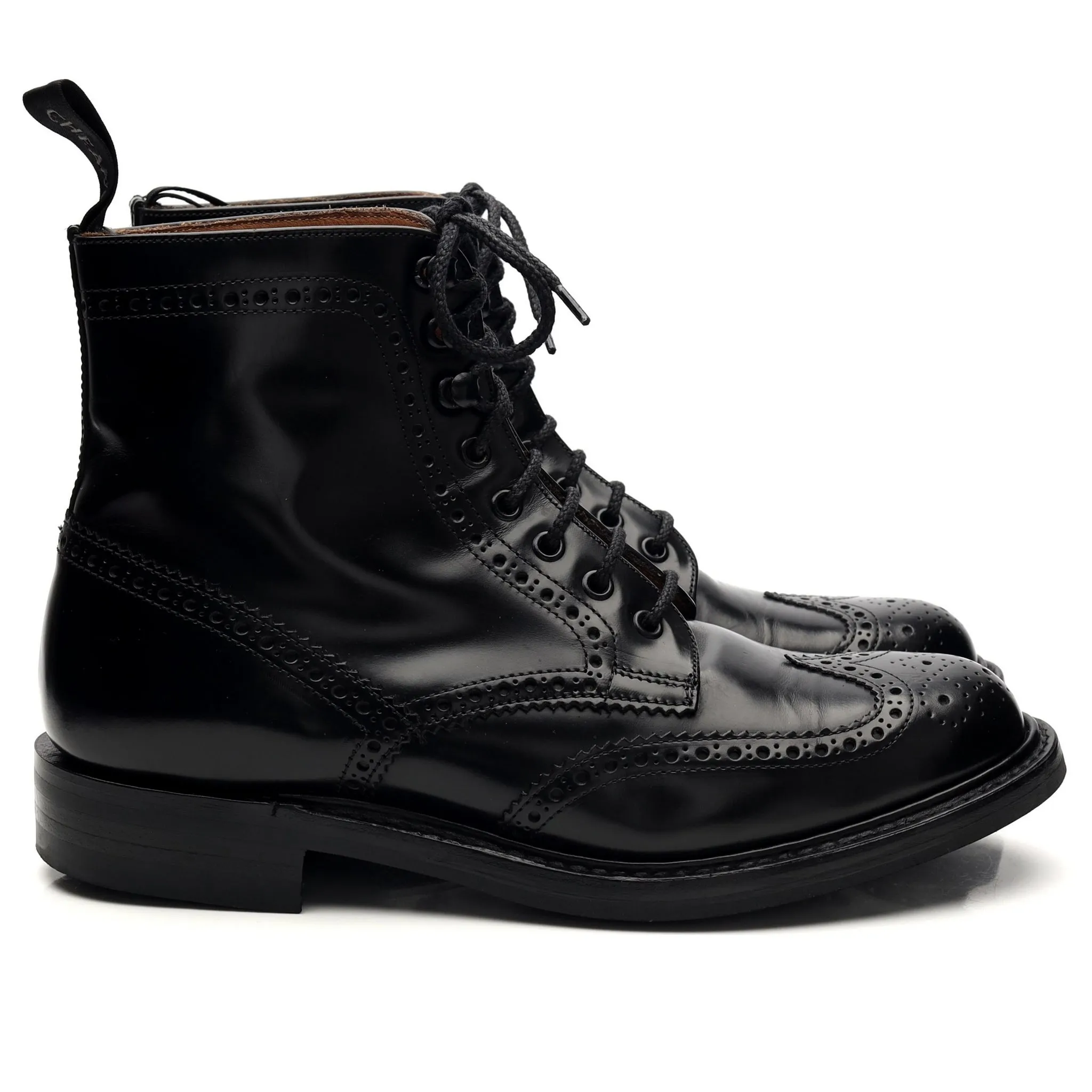 Women's 'Olivia' Black Leather Boots Brogues UK 6 D