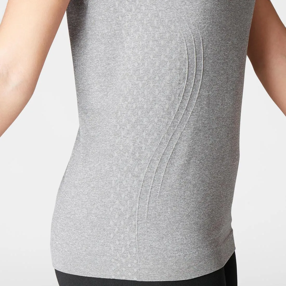 Women's Seamless Dynamic Yoga T-Shirt - Mottled Grey