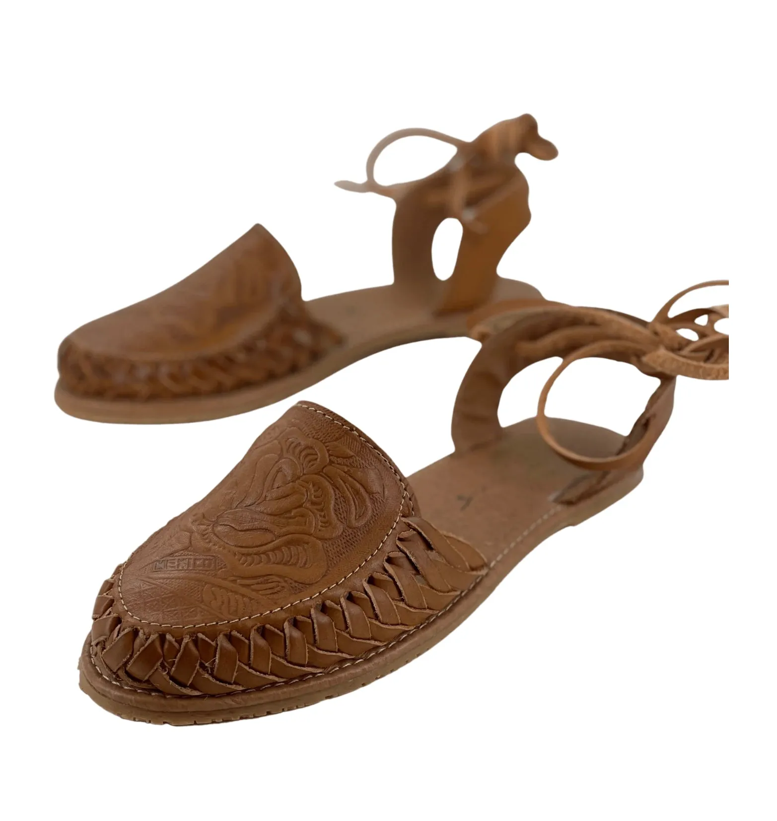 Women’s Tan Flower Lace-Up Sandles