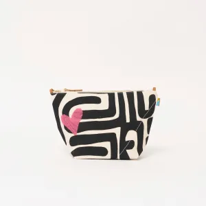 XLarge Convertible Pouch - Kuba with Summer Pink Beaded Heart